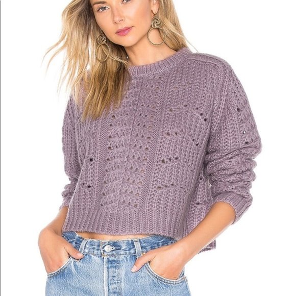 ASTR the Label Georgia Cable Knit Sweater in Lilac - Picture 1 of 5